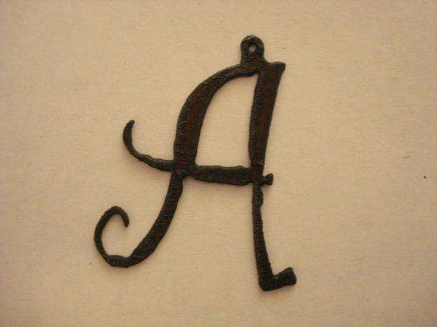 (image for) Initial Letter Curley Metal "A" - Pendant #cm-A